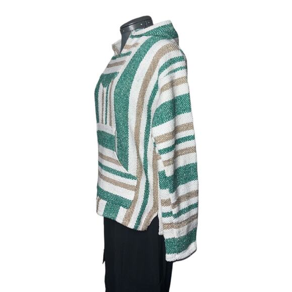 Iguana Jack Mexican Jerga Baja Hoodie sweatshirt Medium Unisex Green,Tan,white - Picture 2 of 16